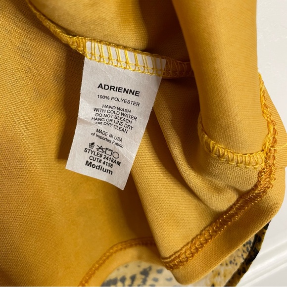 Adrienne Yellow and Purple Snake Print Tank Top With Tie Front Size Medium - Picture 5 of 7